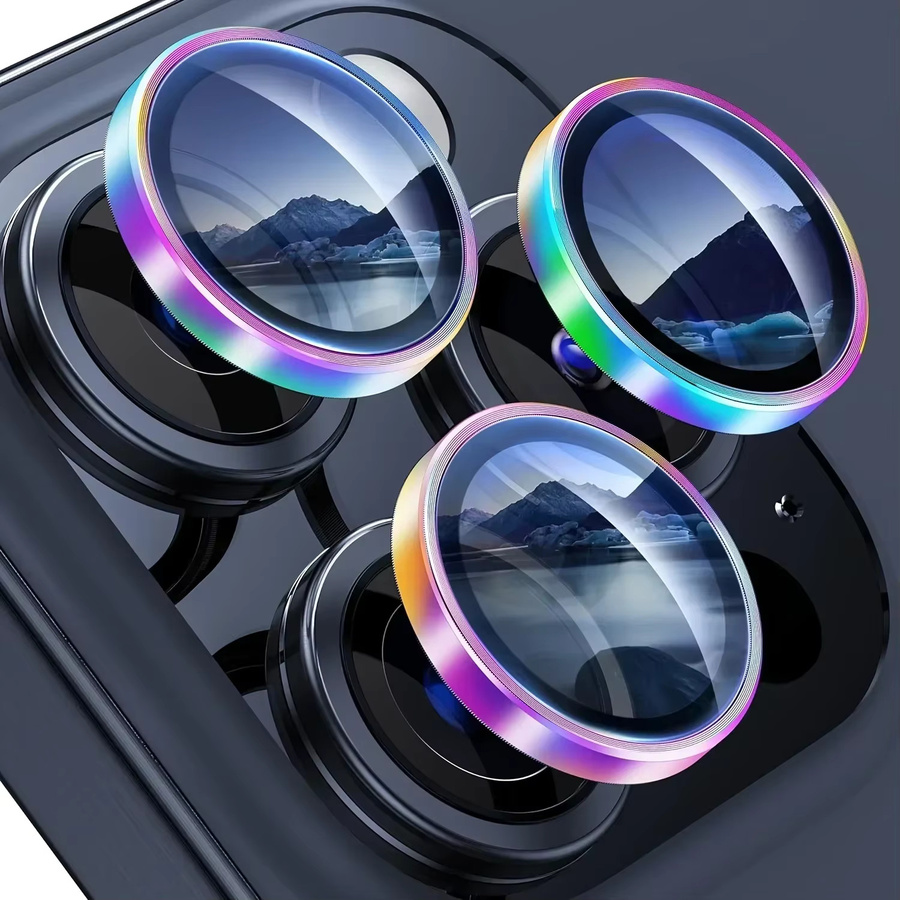 Mehrfarbiger Kameraobjektivschutz aus gehärtetem Glas für Apple iPhone 17 Pro Max 17 Air 16 15 14 13 Pro Max - Bild 3