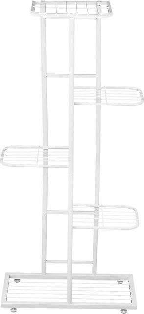 Aimo 5-stöckiger Blumenpflanzenständer aus Metall in Weiß für Garten Balkon und Innenräume - Bild 1