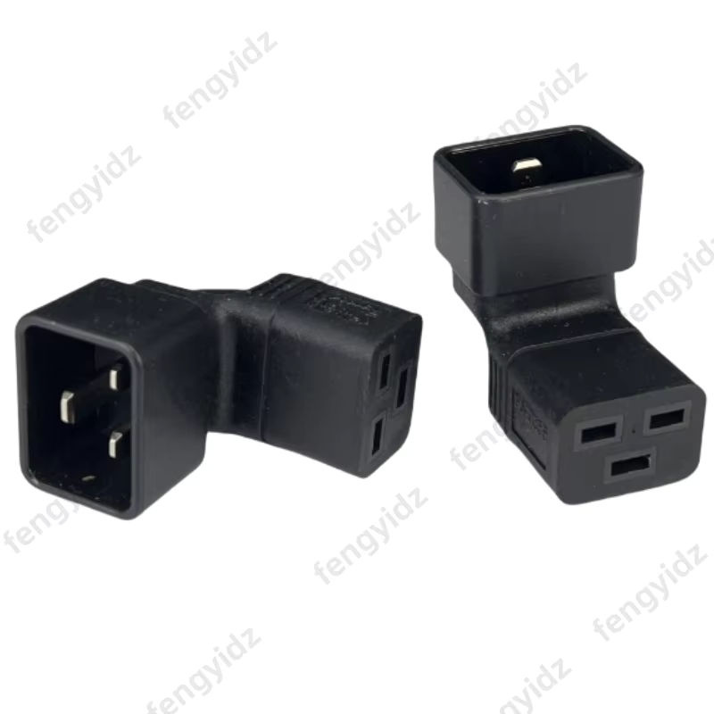 fengyidz Netzteil-Adapter IEC 320 C20 auf C19 rechtwinklig, 16 A/250 V, Schwarz - Bild 3