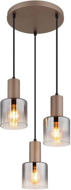 Globo Lighting Pendelleuchte Walton in Braun mit transparentem Glas, H: 150 cm, B: 28 cm - Bild 1