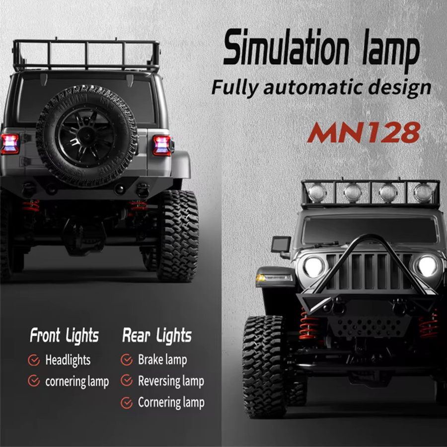 JIKEFUN RC-Auto Rock Crawler, 1:12, ferngesteuert, mit LED-Licht, ab 14 Jahren - Bild 5