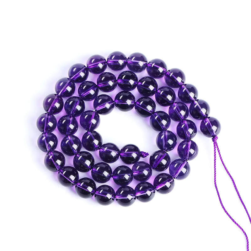 Amethyst Perle, Runde Kristall Perle, Lila, Bunt - Bild 6