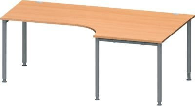 Schäfer Shop Genius Winkelschreibtisch MODENA FLEX 90 Grad mit Ansatz rechts, Farbe Buche/Anthrazit, Breite: 200 cm - Bild 1