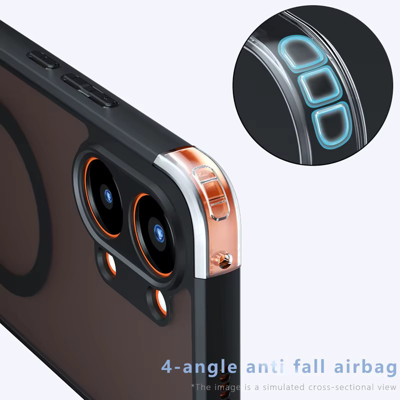 ELVEV Magnetische Stoßfeste Schutzhülle für Xiaomi POCO X8 Pro Max in Schwarz mit Drehbarem Ringhalter aus PC und weichem TPU - Bild 3