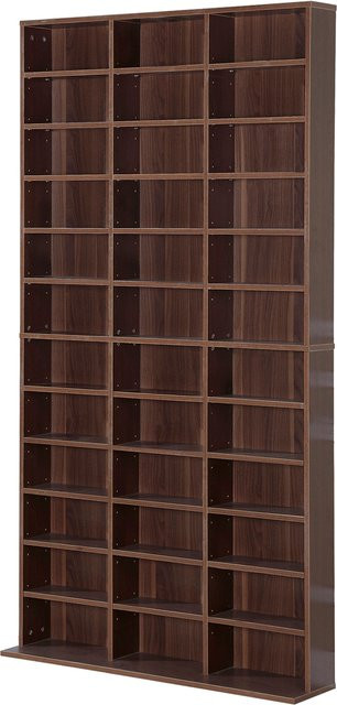 HOMCOM CD/DVD Aufbewahrungsschrank mit 36 höhenverstellbaren Fächern für 1116 CDs, Braun, B/T/H: 102 x 24 x 195 cm, Aosom - Bild 1