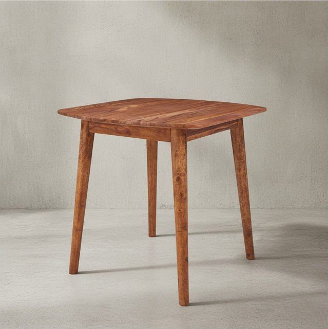 KADIMA DESIGN Esszimmertisch aus Sheeshamholz in Braun im Landhausstil, B/T/H: 80 x 80 x 78 cm - Bild 1