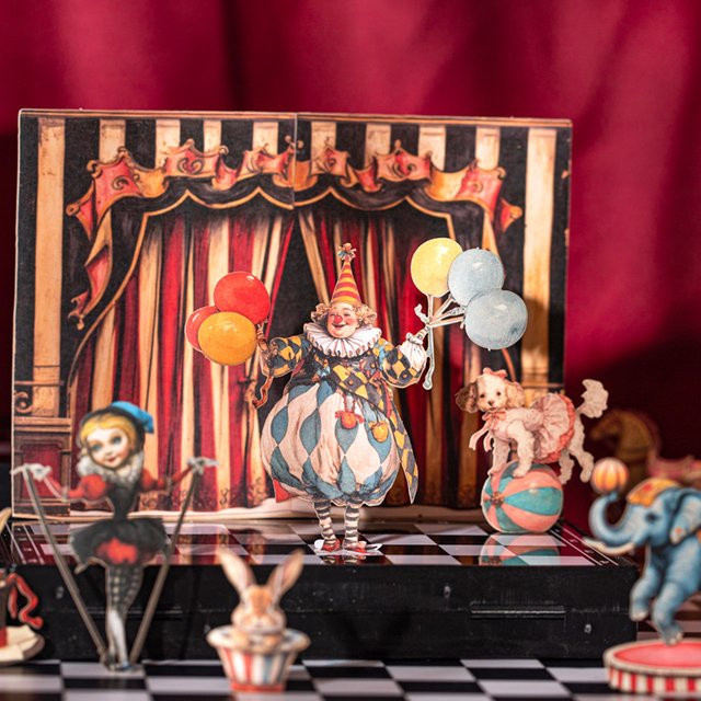 YCDBTH Zirkus Karton-Aufkleber Set mit 15 Blatt Motiv-Aufklebern in Multicolour für Karneval und Party-Dioramen - Bild 1