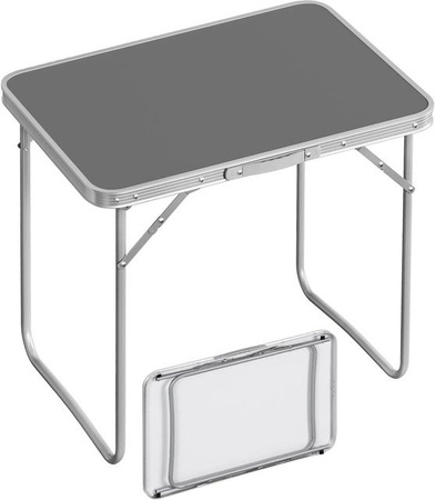 WOLTU Campingtisch zusammenklappbar aus Alulegierung und MDF in Grau, B/T/H: 60 x 50 x 70 cm
