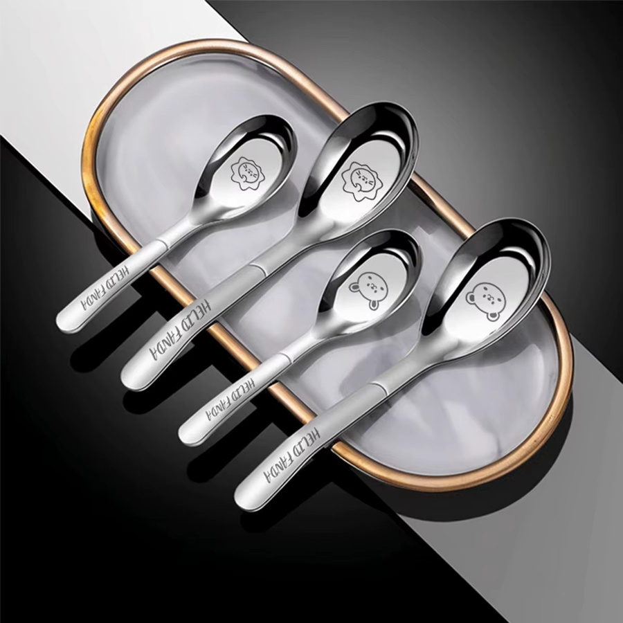 WORTHBUY 2er Set Dessertlöffel mit langem Griff aus Edelstahl 316 in Silber, spülmaschinenfest - Bild 5
