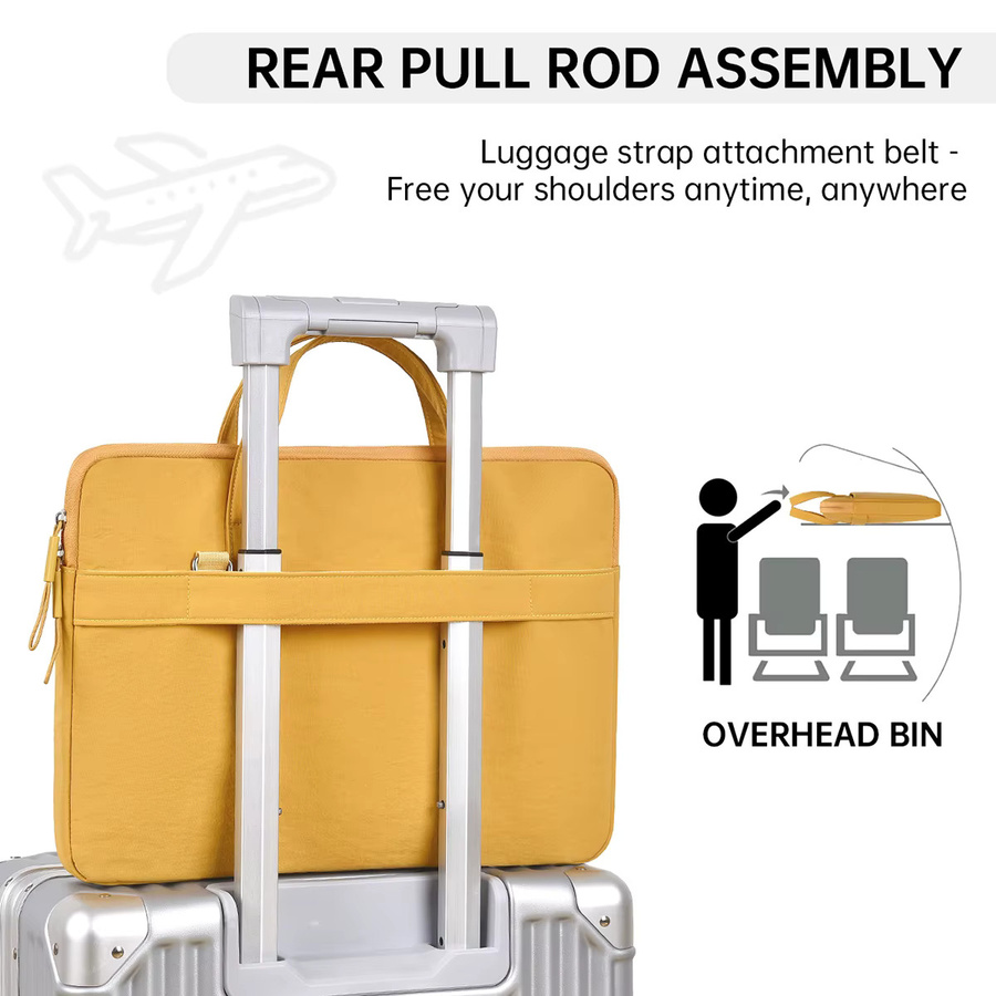 Wasserdichte Laptoptasche von myco in Gelb, geeignet für MacBook Air, Huawei Matebook und Lenovo, passend für 13, 14, 15 und 16 Zoll Modelle - Bild 2