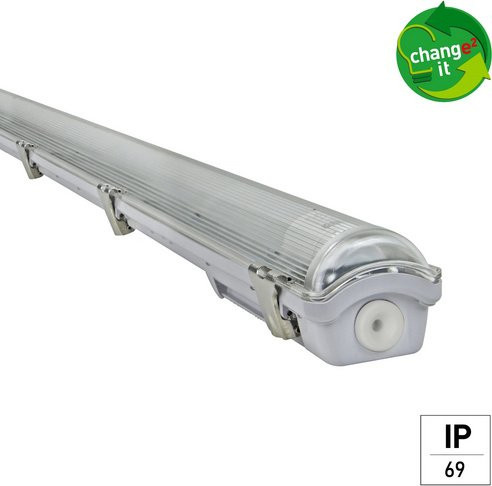 E2 Elektro LED-Wannenleuchte Classic Power M, 18 W, 2700 Lumen, 4000 Kelvin, grau, IP65 Feuchtraumleuchte - Bild 1