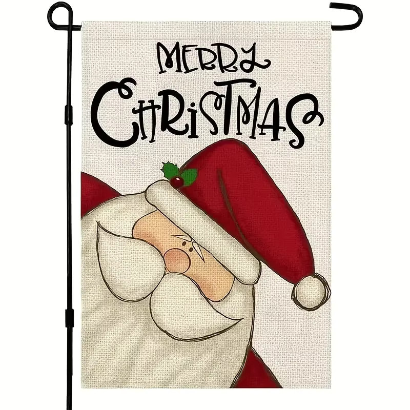 VIKAMA Weihnachtsmann-Flagge Frohe Weihnachten, dekorative Winterflagge für Garten und Haustür, Mehrfarbig, B/H: 45 x 30 cm - Bild 5