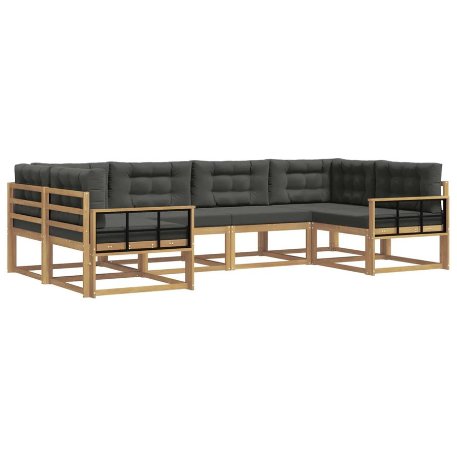 vidaXL Outdoor-Sofagarnitur mit 6 Kissen in Weiß und Anthrazit - Bild 2
