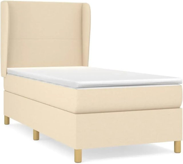vidaXL Boxspringbett mit Matratze Hybrid-Design in Beige, B/T: 100 x 200 cm - Bild 1
