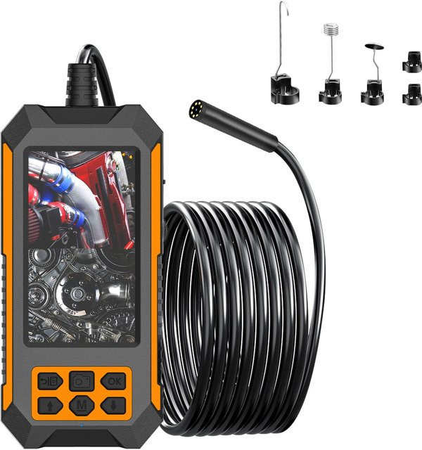 Honor Electronics Industrie-Endoskop mit 1080P HD-Boreskop, 4,5-Zoll-IPS-Bildschirm und 8 einstellbaren LED-Leuchten in Orange - Bild 1