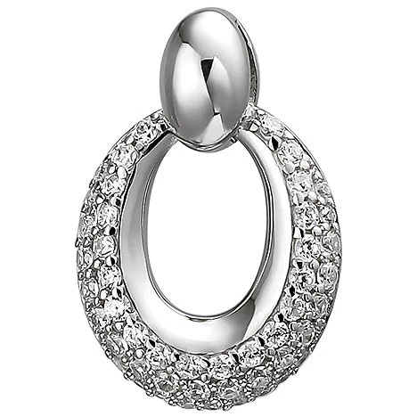 Colfem Anhänger oval, 925 Sterling Silber, 50 Zirkonia, Unisex - Bild 1