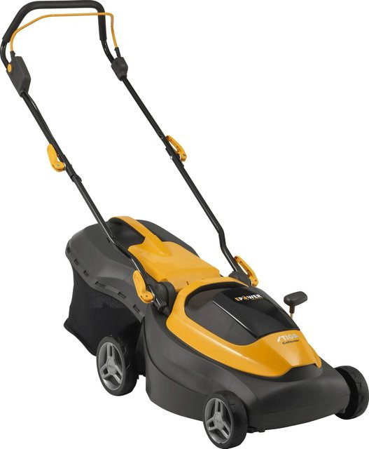 Stiga ePower Collector 140e Akku-Rasenmäher in Gelb mit 2x 4 Ah Akku, Doppel-Ladegerät und 38 cm Schnittbreite - Bild 1