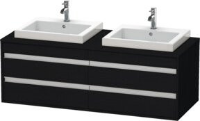 Duravit Waschtischunterschrank Ketho Wandhängend mit 4 Schubladen in Weiß oder Schwarz Matt, B/T/H: 140 x 55 x 49,6 cm - Bild 1