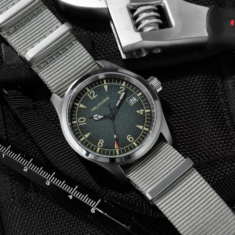 Militado Armbanduhr, Quarz, Edelstahl, Grün, Saphirglas, 38 mm, Herren - Bild 2