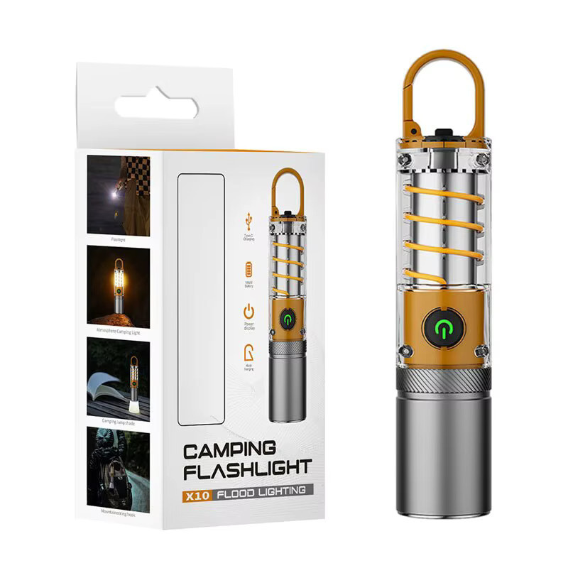 ESMARTER LED-Tungstenlampe mit Haken, wasserdichte Dual-Source Outdoor-Taschenlampe mit Teleskop-Zoom und COB-Arbeitsleuchte, silberfarben - Bild 5