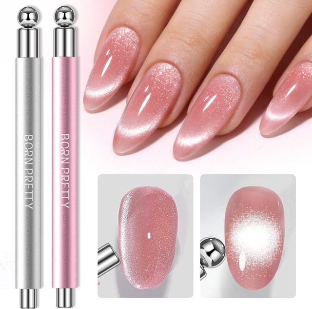 BORN PRETTY Katzenaugen-Magnetstift, silber-pink, schimmernd - Bild 1