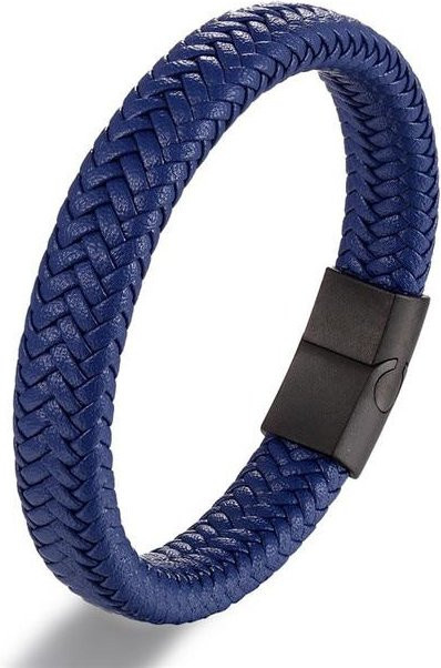 YIRAN Jewelry Lederarmband, Edelstahl, Schwarz, Herren, 20.5cm - Bild 1