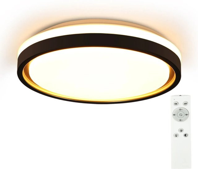 NETTLIFE LED Deckenleuchte modern in Schwarz, dimmbar, Durchmesser: 30 cm - Bild 1