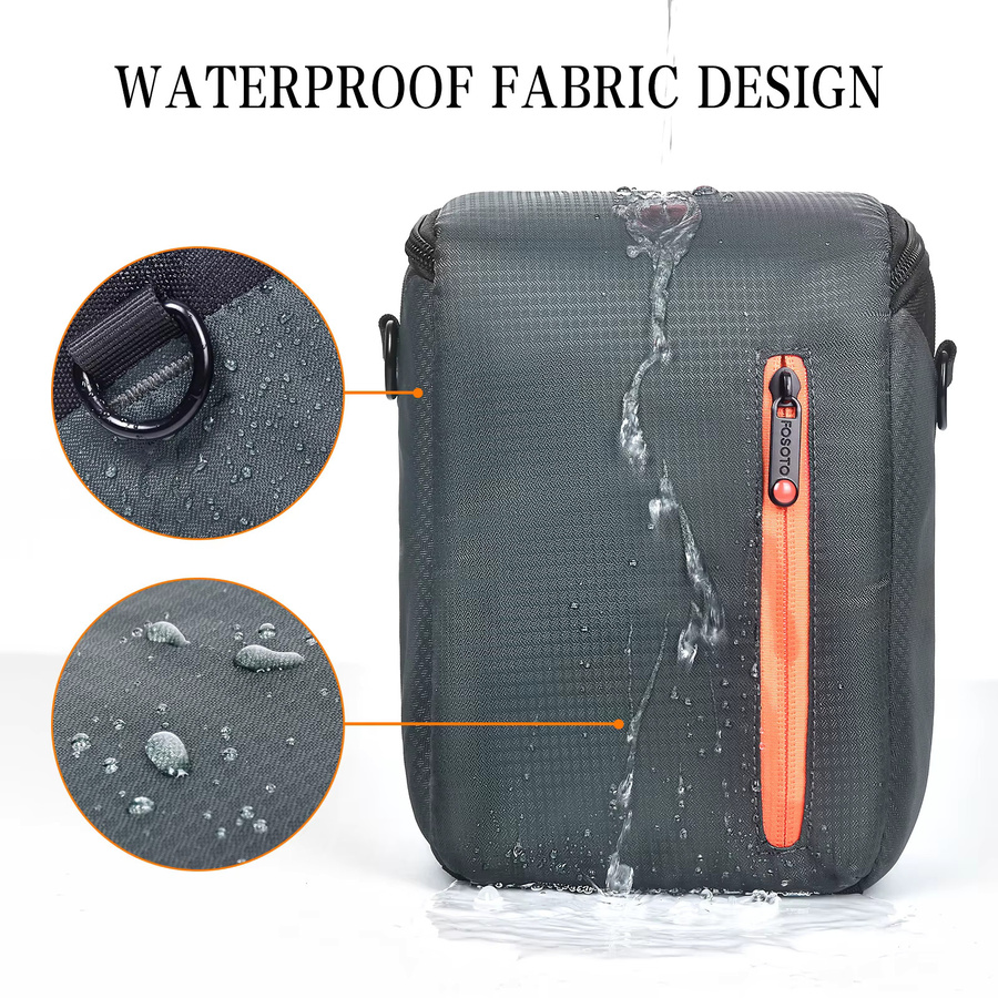 Fosoto Micro Einzeltasche in Schwarz als Schultertasche und Rucksack für Kameras von Canon PowerShot, Panasonic, Nikon und Sony - Bild 2