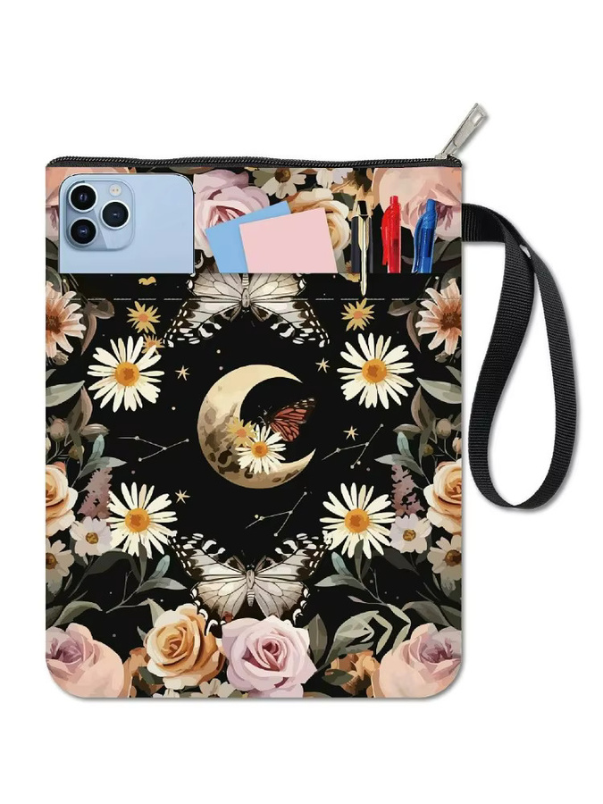Stoff-Buchcover mit Schmetterlings-Design in Multicolour, B/H: 28,0 x 22,0 cm - Bild 7