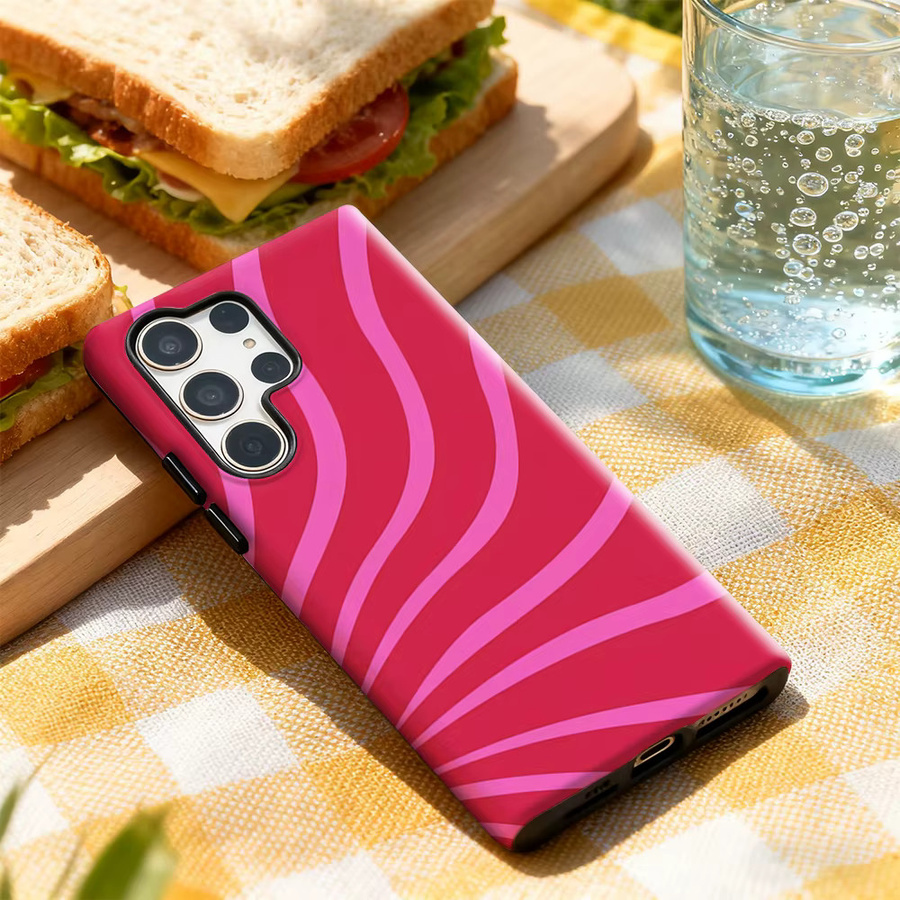 Pink Rays Handyhülle für Samsung Galaxy S25 Ultra, S24 und S23 Ultra Plus mit glänzender doppellagiger Rückseite in Pink - Bild 3