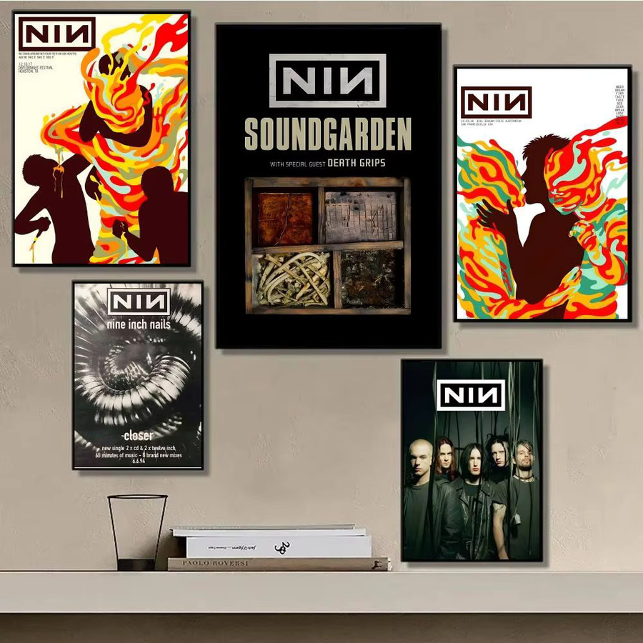 Wasserfester Wandaufkleber N-Nine I-Inch Nails Poster im Retro-Stil, abstrakter Wandkunstdruck für Wohnzimmer und Schlafzimmer, Mehrfarbig - Bild 3