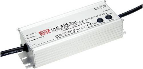 Mean Well MW HLG-40H-20A LED-Treiber, silberner LED-Trafo mit Konstantspannung und Konstantstrom, 40W, 20V/DC, 2A, IP65, Aluminiumgehäuse - Bild 1