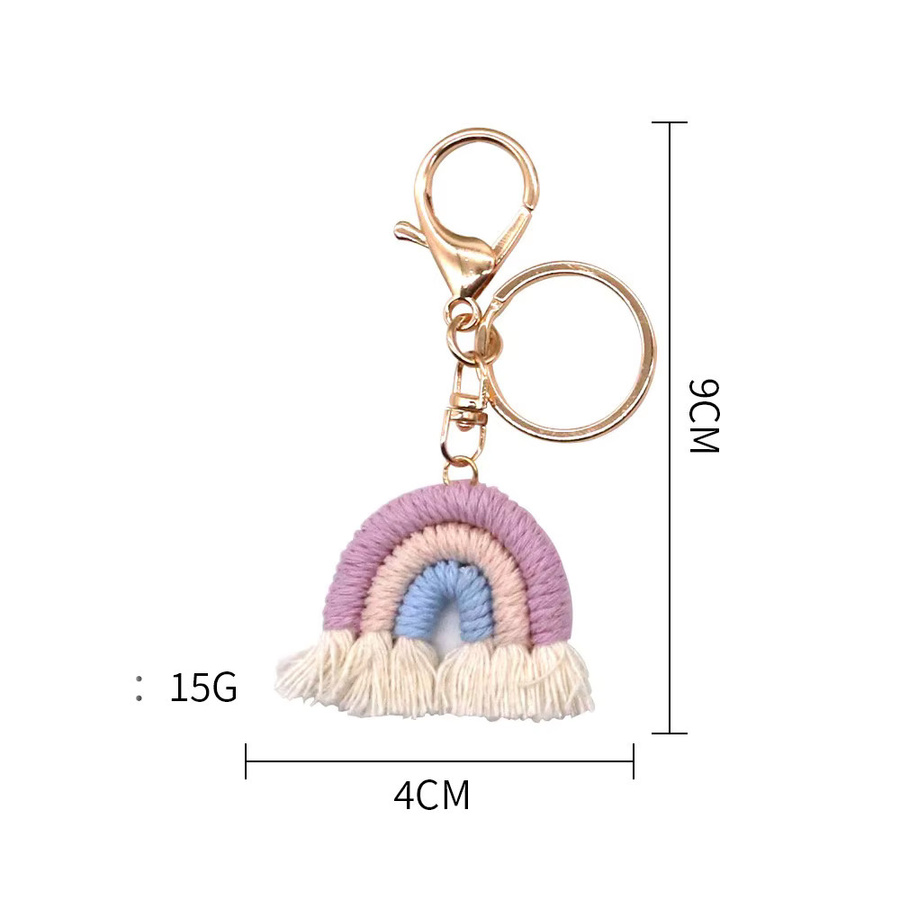 Noter New Bohemia Schlüsselanhänger, Regenbogen, geflochtene Quaste, Unisex - Bild 4
