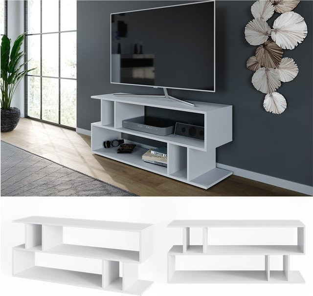 Vicco TV-Regal Karel Lowboard in Weiß modern lackiert - Bild 1