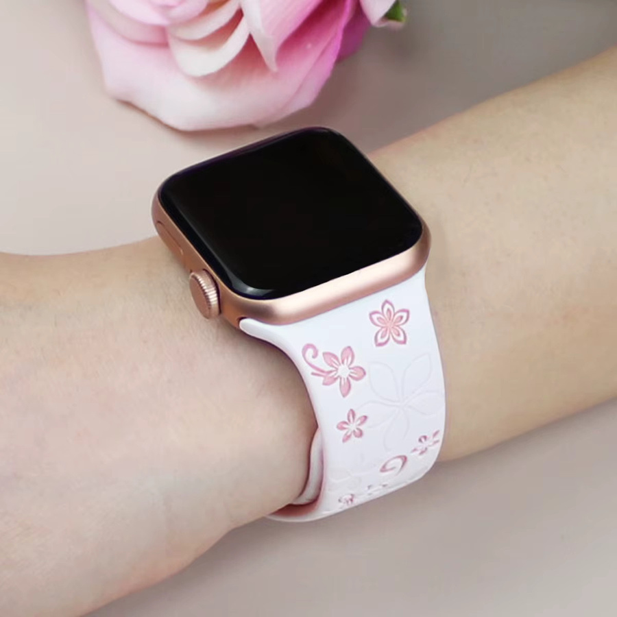 samusak Uhrenarmband Silikon, floral, Damen - Bild 3
