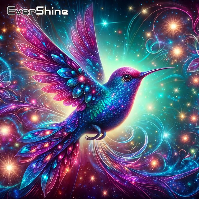 EverShine Diamant-Mosaik Vogelbild DIY Strass-Stickerei als Vollquadrat-Diamantmalerei in Multicolour, B/H: 20 x 20 cm - Bild 1