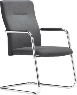 Besucherstuhl Rovo Sumo 8415 A mit Armlehnen, schwarz, verchromtes Gestell, B: 63 cm, T: 48 cm, H: 96 cm - Bild 1