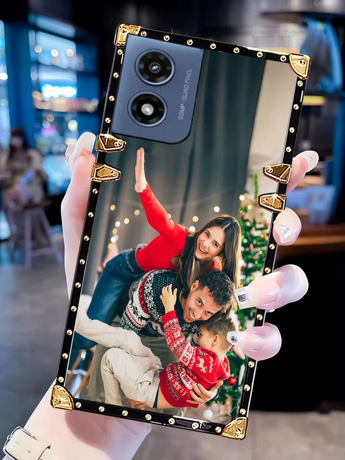 Motorola Smartphone Schutzhülle mit quadratischen galvanisierten Nieten in Schwarz und Multicolour - Bild 6