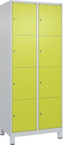 C+P Schließfachschrank Classic PLUS mit 2 Abteilen in Viridingrün, Stahlkonstruktion mit 8 Zylinderschlössern und Soft-Close-Türen, B/T/H: 80 x 50 x 195 cm - Bild 1