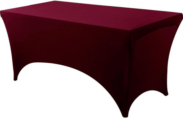 Spandex-Tischdecke RTTIME für Veranstaltungen und Hochzeiten, bordeaux, rechteckig, dehnbar und waschbar, B/H/T: 122 x 76 x 76 cm - Bild 1