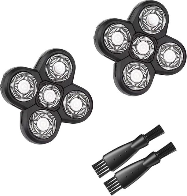 TRAH Elektrorasierer-Ersatzköpfe, 2er-Pack, 5D 5-Klingen, Edelstahl - Bild 1
