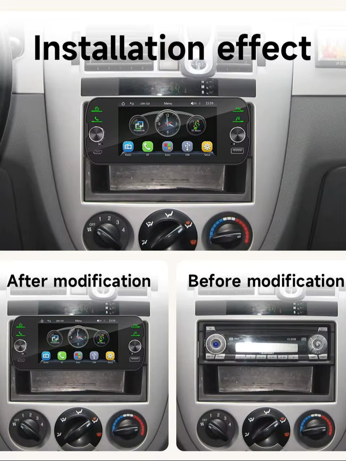 BQCC 5-Zoll Autoradio Multimedia MP5 Player mit Bluetooth, CarPlay, Android Auto und MirrorLink in Schwarz - Bild 5