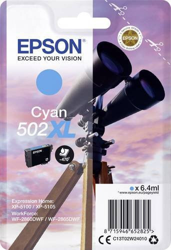 Epson Original T02W2 Druckerpatrone 502XL Cyan für Expression Home und WorkForce Inkjet-Drucker - Bild 1