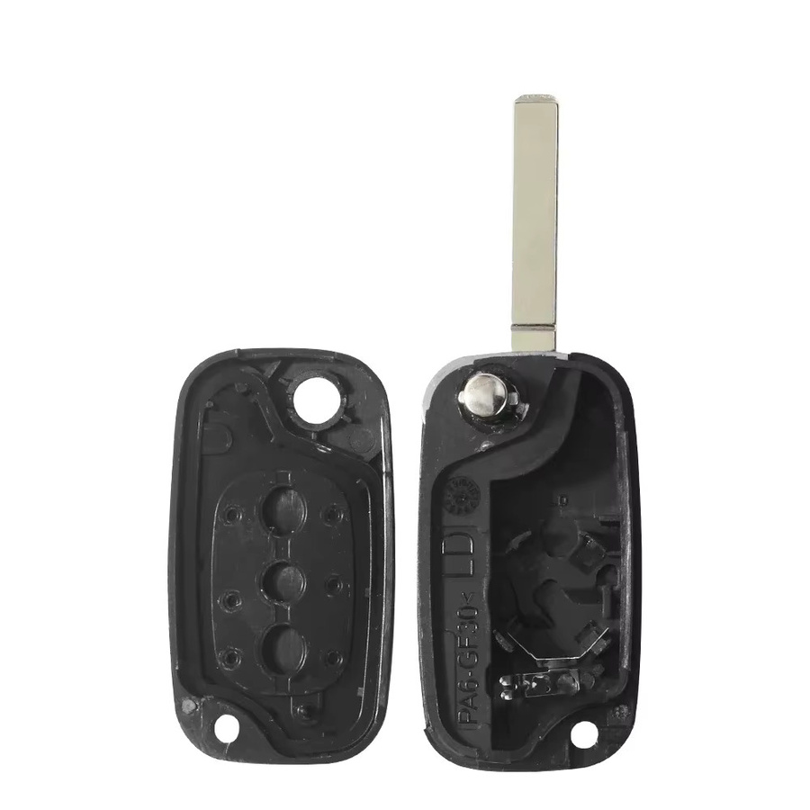 KEYYOU Auto Schlüssel Shell Case für Renault Fluence Clio Megane Kangoo Modus in Schwarz mit ungeschnittener Klinge NE73/VA2/HU83 - Bild 2