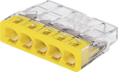 WAGO 2273-205 Dosenklemme 5-polig transparent und gelb für flexible und starre Leiter 0,5-2,5mm² 20 Stück - Bild 1