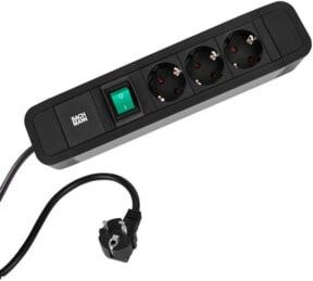 Bachmann Steckdosenleiste Primo 2 in Schwarz mit 3x CEE7/7 Anschlüssen und USB-A sowie USB-C Ports, Kabellänge: 2 m - Bild 2