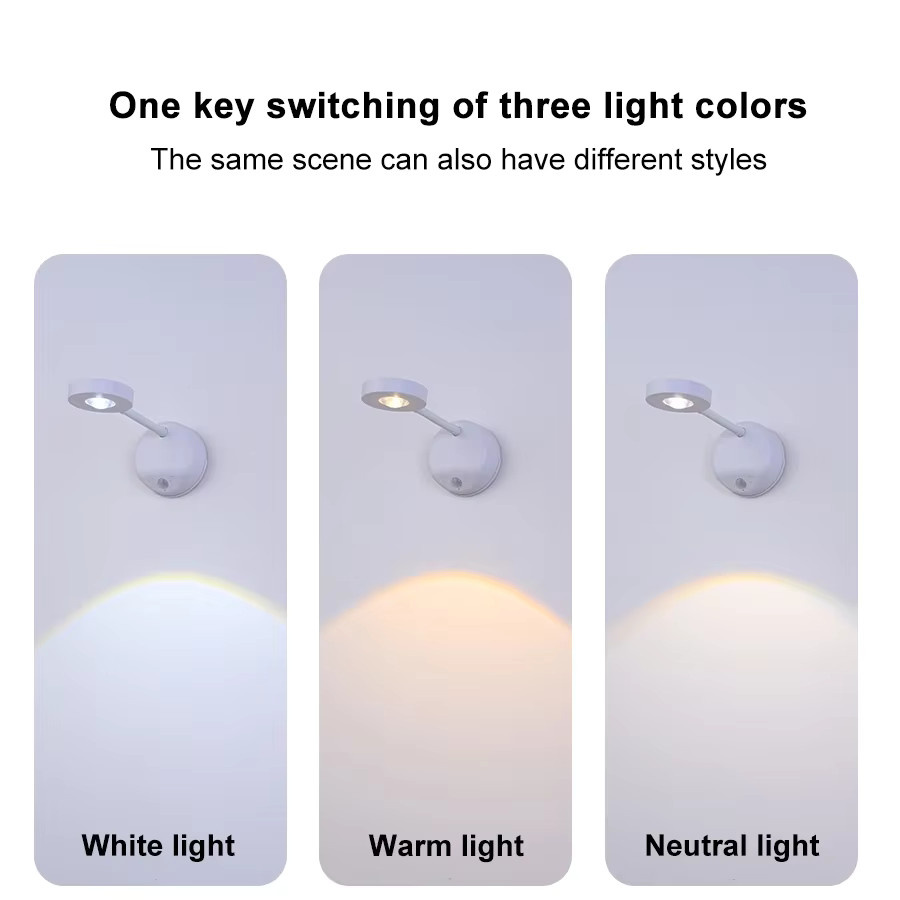 Pzsunly LED Wandleuchte Weiß, USB wiederaufladbarer Strahler mit Bewegungssensor und Dimmfunktion für Bilder und Gemälde - Bild 5