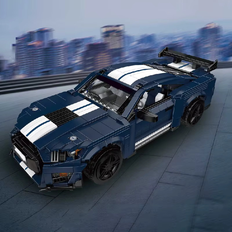 Barweer GT500 Racing Auto Klemmbausteine Set in Blau, 1556 Teile Modellbausatz für Erwachsene und Kinder - Bild 2