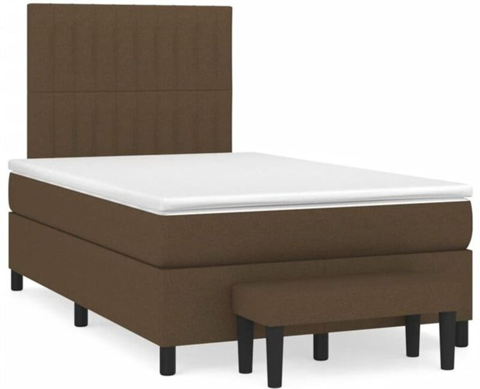 Vidaxl Boxspringbett mit Matratze in Braun aus Stoff und Kiefer, B/T/H: 190 x 120 x 45 cm - Bild 1
