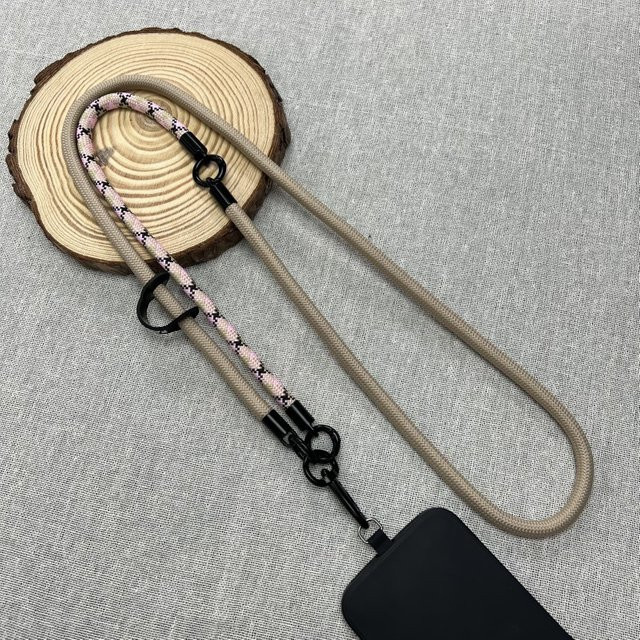 EHUIDE Anti-Verlust-Handyhülle mit Kettenseil und abnehmbarer Handgelenkschlaufe, Beige, Länge: 120 cm, Durchmesser: 0,8 cm - Bild 1
